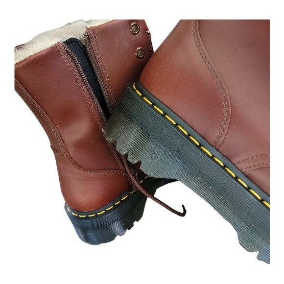 Dr. Martens Men Jadon Platform Boots Leather Brown Faux-Fur Lined Size 11 NWT main image 7